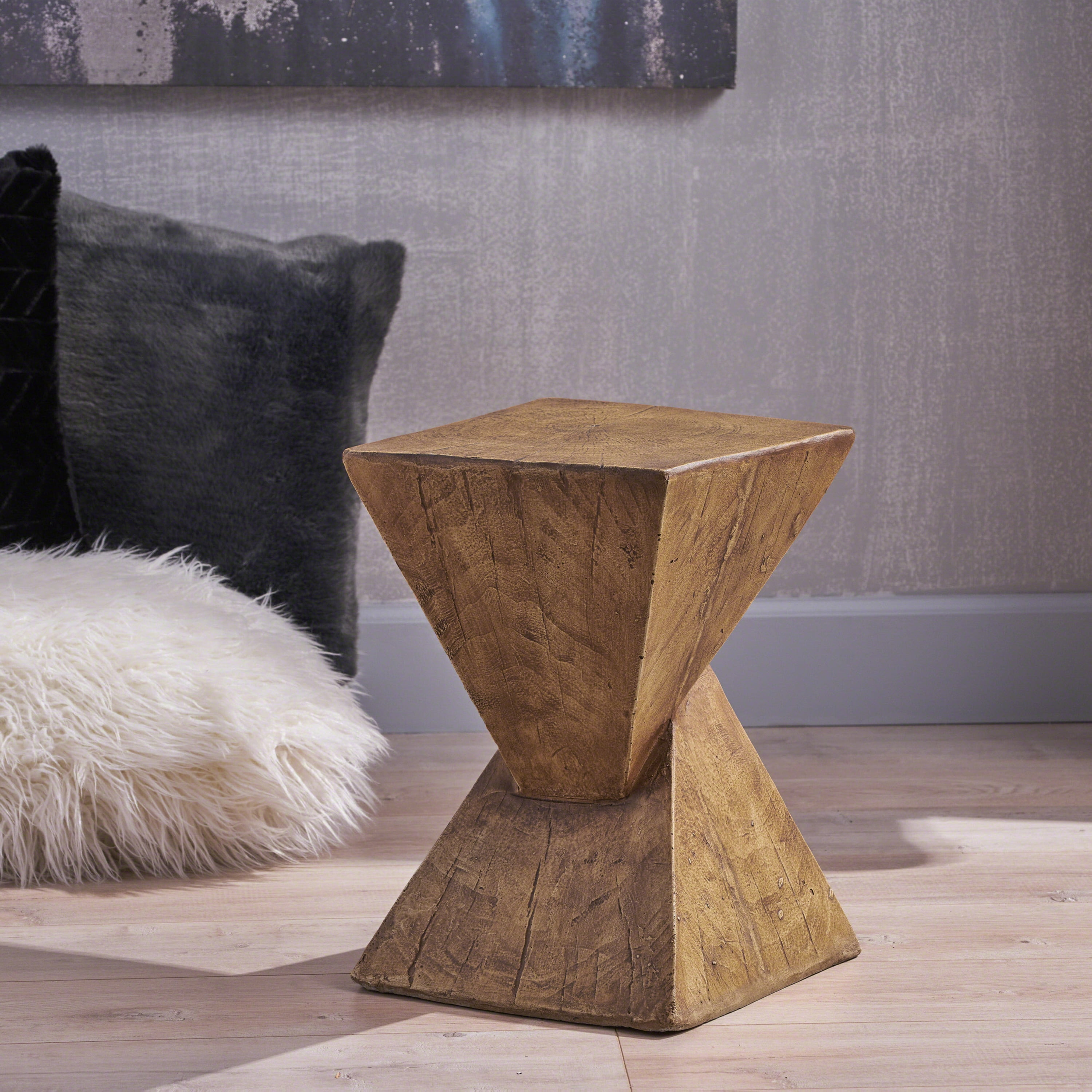Side Table, End Table for Living Room Bedroom Office Patio, Natural