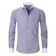 thumbnail image 1 of Blusa y camisa de manga larga con cuello vuelto para hombre, cárdigan a rayas con cuello vuelto, camisa de botones de estilo profesional, blusa de poliéster para hombre, 1 of 3