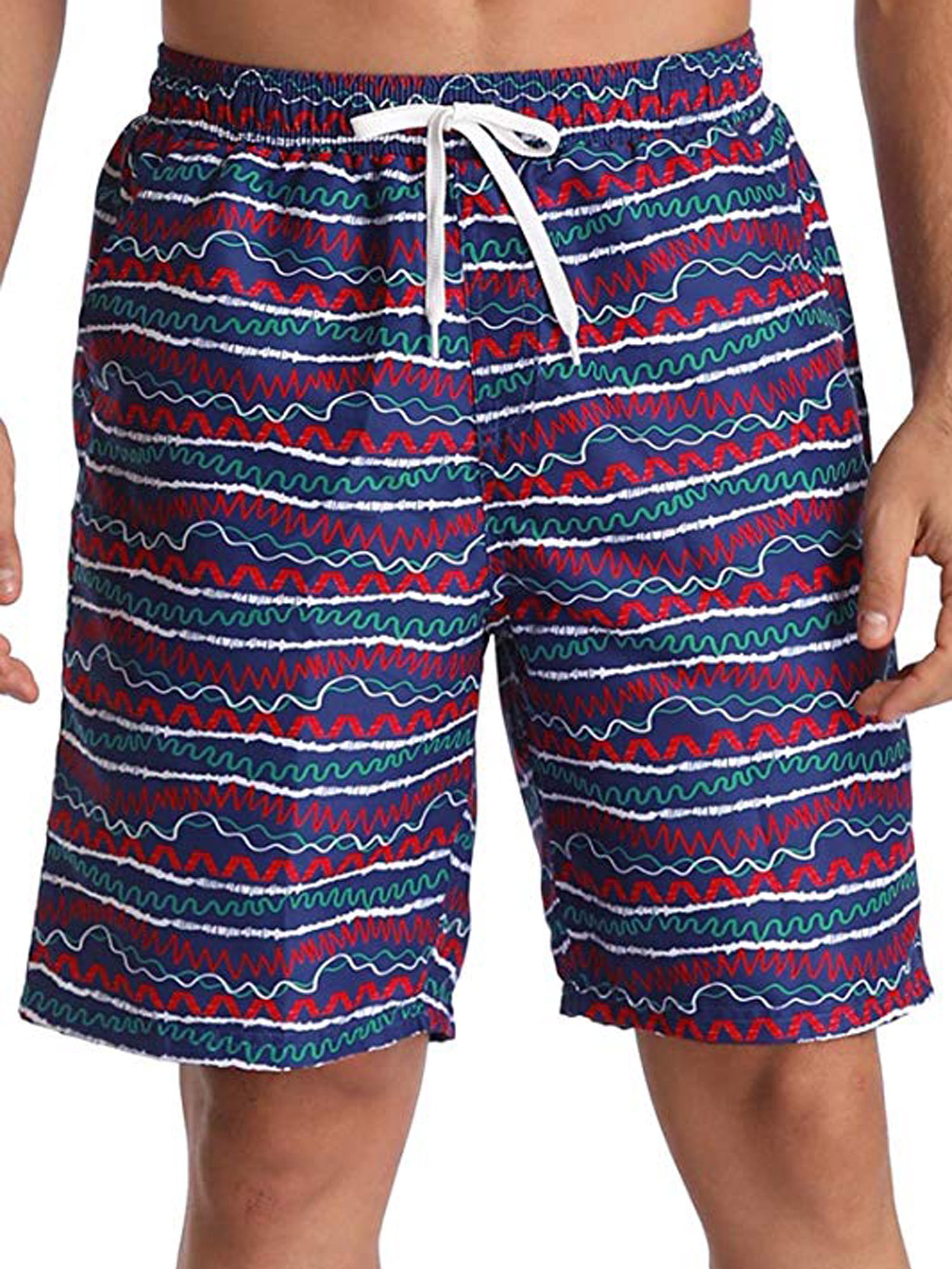 Mens Plum Blossom Summer Holiday Quick-Drying Swim Trunks Beach Shorts Board Shorts