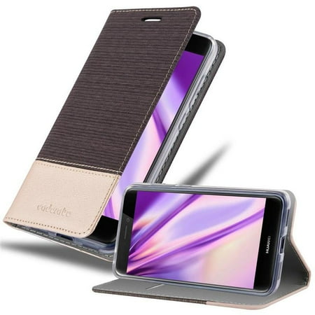 Cadorabo Cover for Huawei P8 LITE 2017 / P9 LITE 2017 Case in ANTHRACITE GOLD magnetic closure