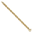 thumbnail image 2 of Auriga Fine Jewelry 14K Yellow Gold and Textured Link 7.5In Bracelet 7.5 inch for Women, 2 of 5