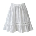 thumbnail image 5 of Womens Cute Lace Skirts Elastic High Waist Ruffled Hem Knee Length Skorts Summer Dressy Casual Built In Shorts Skirt, 5 of 5