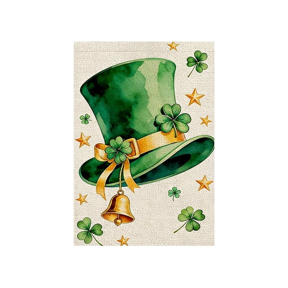 St Patricks Day Garden Flags for Outside Outdoor Lucky Shamrocks Garden Flag for St Patricks Day Yard Flag Mini Shamrock Irish Garden Flag