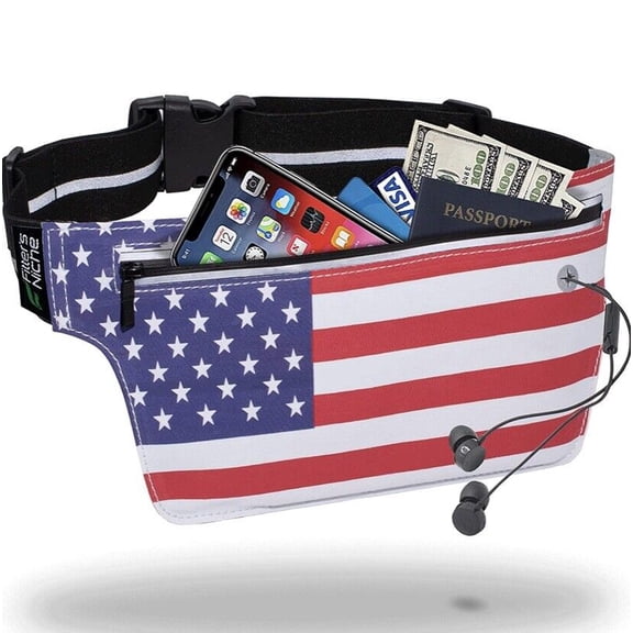 Ultra Slim Running Belt Fanny Pack Water Resistant Fashion Sports Waist Bag Refl