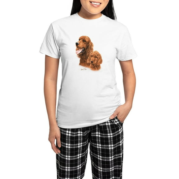 CafePress - Irish Setter Women's Light Pajamas - Women's Short Sleeve Print T-Shirt and Pants Light Cotton Pajama Set