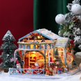 thumbnail image 5 of EUDIDV Christmas Products Christmas Wooden DIY Glowing Christmas House Puzzle Ornaments Toys Festive Supplies, 5 of 7
