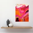 thumbnail image 2 of The Pink Mountains Abstract Oil Painting Bright Vibrant Pink Orange Alps Landscape Large Wall Art Poster Print Thick Paper 18X24 Inch, 2 of 3