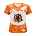 thumbnail image 5 of 2023 Women's Floral Tunic Tops Casual Blouse V Neck Short Sleeve Buttons Up T-Shirts, 5 of 5