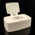 thumbnail image 3 of GBJHJIA Wipes Dispenser with Dustproof Lid, Refillable Wipe Holder for Bathroom, Kitchen, and Living Room, Keeps Fresh and Clean, Single-Hand Operation, 6.69X4.14X2.36 inches, White, 3 of 4