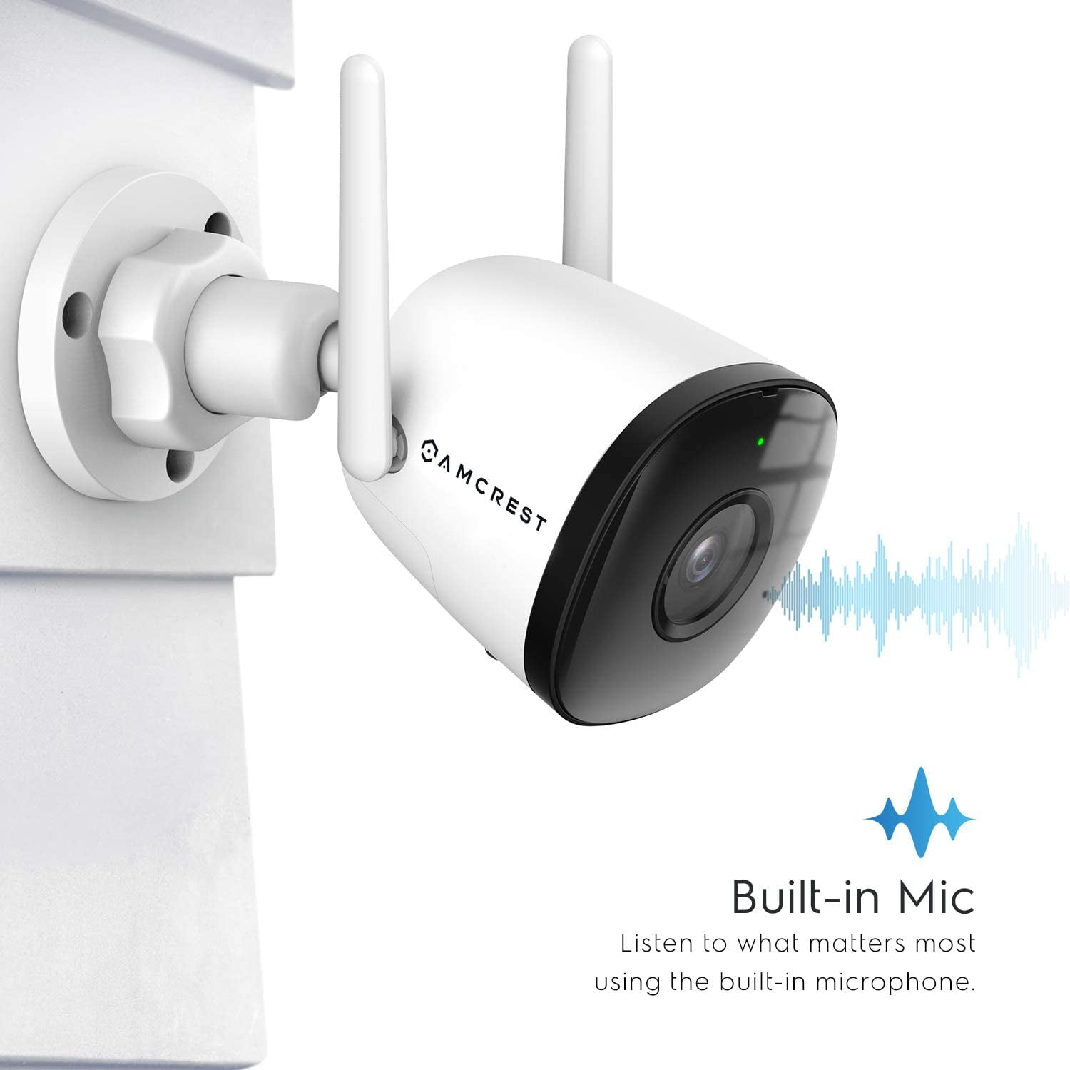 Pre-Owned Amcrest 1080P WiFi Camera Outdoor, Smart Home 2MP Bullet IP Security Camera Outdoor Wireless, 98ft Nightvision, Built-in Mic, 256GB MicroSD Storage (Sold Separately), ASH22-W (Wired Power)