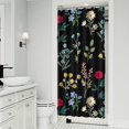 thumbnail image 2 of Colorful Peony and Wildflower Curtain – Watercolor Artistic Botanical Print for Bright Bathroom Look, 2 of 5