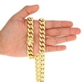 thumbnail image 5 of Nuragold 10k Real Yellow Gold Miami Cuban Lightweight Link 12.6mm Thick Chain Necklace (20"-30") Italian Jewelry for Men, 5 of 8