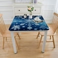 thumbnail image 3 of nygtbtfer Round Tablecloth  Polyester Table Cover Oil-Proof Spillproof Simple Snowflake Background Blue Kitchen Tablecloth Indoor Desktop Protector for Dining Table, 3 of 7