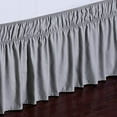 thumbnail image 3 of Wrap Around Bed Skirt Three Fabric Sides Elastic Dust Ruffled 24 Inch Tailored Drop,Easy to Install Fade Resistant-Grey, Queen/King, 3 of 5