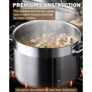 Cooks Standard Stainless Steel Stockpots, 20 Quart Professional Grade Large Stock Pot with Lid, Oven Safe Kitchen Big Pot for Cooking, Ollas de Cocina
