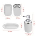 thumbnail image 3 of 4-Piece Modern Bathroom Accessory Set - Black or White Soap Dispenser, Toothbrush Holder, Tumbler & Soap Dish - Pp Plastic Countertop Organizer for Home, Hotel, Guest Bathroom, 3 of 6