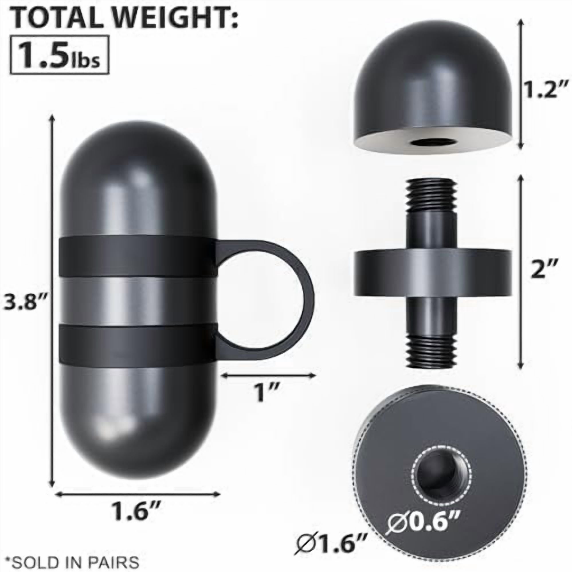 Voylla Cardio Hand Weights. Steel Hand Weights Dumbbell Set with Anti-Slip Silicone Finger Loop for Workout, Fitness, Training for Men and Women. Sold In Pairs. Available in 1lb, 1.5lb and 2lb Sets