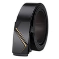 thumbnail image 2 of Cinturón de cuero ligero de lujo para hombres, cinturón de piel de vaca de doble capa con hebilla automática mejorada, adecuado para hombres de mediana edad y jóvenes, cinturón de pantalón completo, 2 of 5