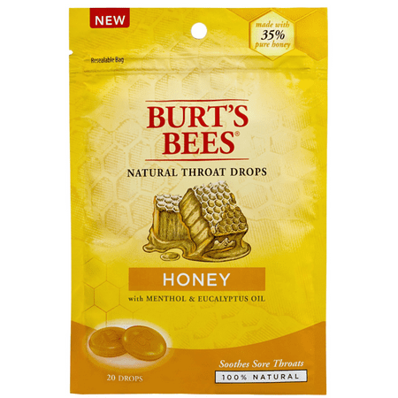 Burt's Bees Natural Throat Drops - Honey 20 Ct (Best Brand Of Cough Drops)