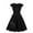 DT-Black, variant on Women's Embroidered Swing Dress-Short Sleeve-For Retro Outing-Black & Star Pattern