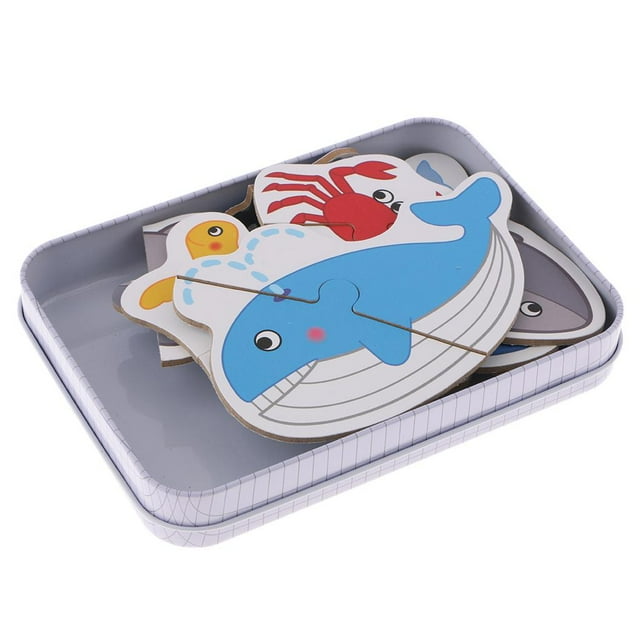 GUOOL Preschool Educational Puzzle Cognitive Card Matching Game Marine Animals