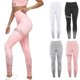 thumbnail image 3 of Qarigey Pantalones de cintura alta Señora Correr Ejercicio Fitness Deportes Leggings Adelgazar Casual Viajar Pantalones hasta el tobillo Prendas para la parte inferior del cuerpo Rosado SG, 3 of 6