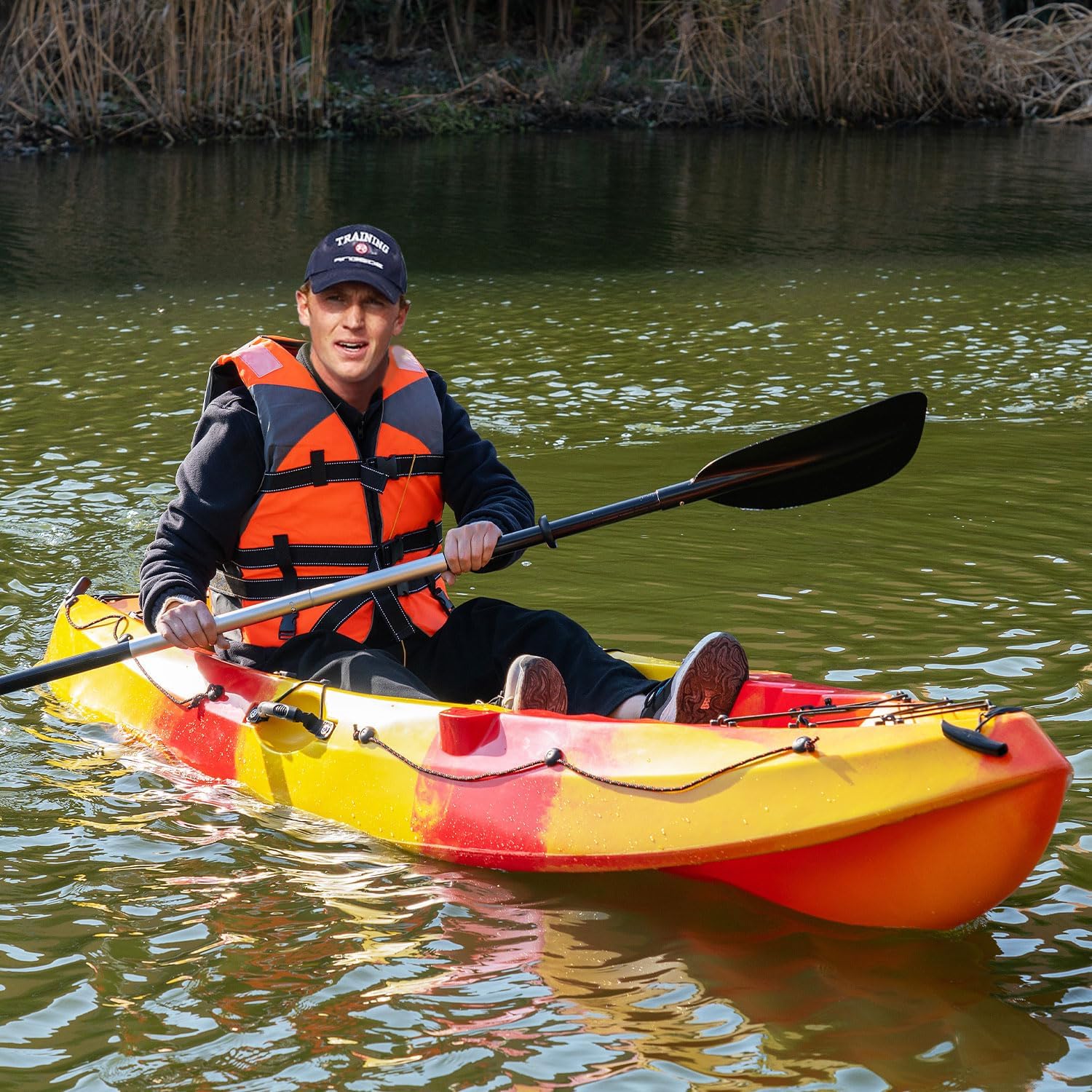 Towallmark Fishing Kayak, 9.4FT Hard Shell Kayak, Sit on Top Kayak for Adults with Paddle, Capacity of 308LBS, Hard Shell Recreational Ocean Kayak Boat