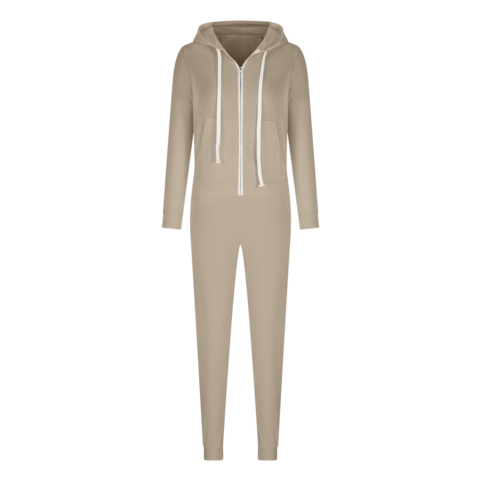 Plus Size Two Piece Sets for Women M-5X Joggers Sweatsuits with Hoodie Pockets Zip-Up Long Sleeve Jackets Slim Pants Solid Tracksuits Outfits