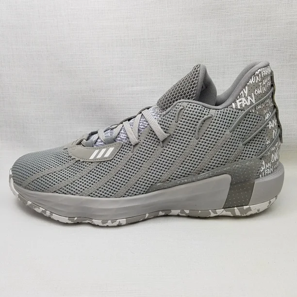 NEW Men's Size 13.5 Adidas SM Dame 7 Basketball Shoes Gray/White FY4249