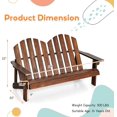 thumbnail image 2 of Kids Adirondack Chair 2-Seat - Children's Outdoor Chair with High Backrest, Arm Rest, 300 Lbs Capacity, Wood Double Loveseat, Porch Chair for Yard, Poolside (1,White, 2 of 16