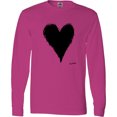 thumbnail image 3 of Inktastic Stitched Black Heart Long Sleeve T-Shirt, 3 of 5