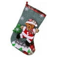 thumbnail image 2 of Christmas Stockings, 12" Xmas Stockings Decoration, 3D Plush Socks Gift Bags for Kids Decor Home Ornament Holiday Party Supplies, Burlap Style with Santa, Bear Snowman and Deer, 2 of 7