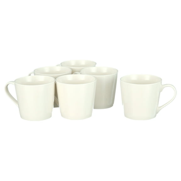 Amuse- Professional Porcelain Bistro Latte Mugs- Set of 6- 14 oz