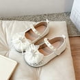 thumbnail image 5 of Jinhomg Toddler Little Girls Dress Ballet Mary Jane Bow Flat Shoes Fashion Y2k Shoes Marry Party Shoes PU Shoe Beige 27, 5 of 9