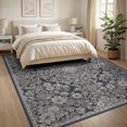 thumbnail image 3 of ODIKA 8'x10' Washable Area Rug Non-Shedding, Easy Care, Moth Boho Vintage Mediterranean Scroll Border Butterfly Vinyl Flowing Dynamic for King Size Bedroom Under Bed, Master Suite, 3 of 7