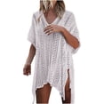 thumbnail image 1 of Pompotops Blouse Décontractée Ample en Maille de Plage à Col en V pour Femmes, 1 of 9