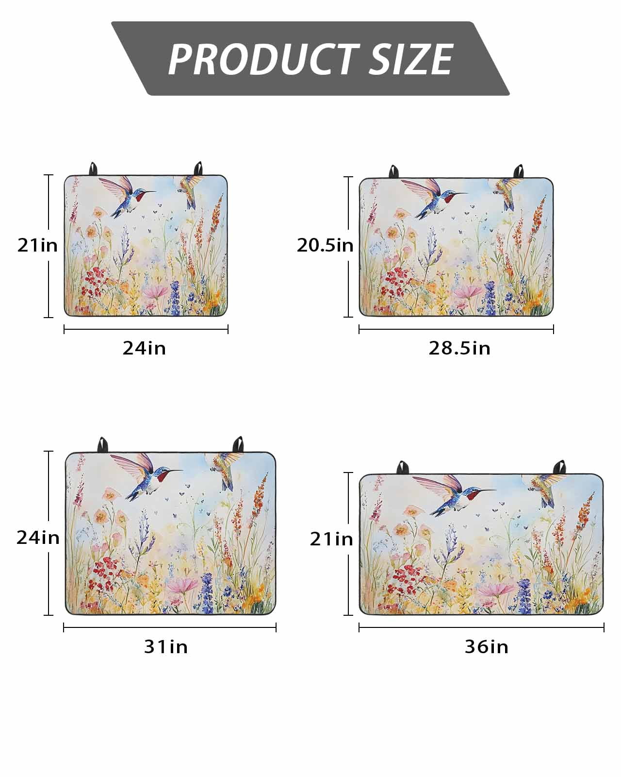 Stove Top Covers for Electric Stove, Spring Hummingbird Floral Glass Stovetop Cover Protector, Farmhouse Flower Botanical Induction Cooktop Protector Oven Mat for Kitchen Countertop 24"x21"