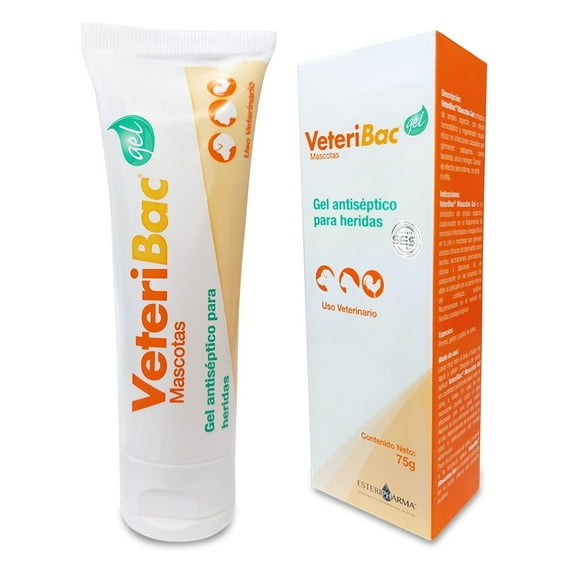 Veteribac Gel Antiséptico para Mascotas Cicatrizante y Regenerador 75 gr Veteribac 75 g