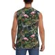 thumbnail image 4 of Balery Flamingos And Palm Leaves Camisetas sin mangas para hombre, absorbe la humedad y protege contra el mal olor.-Small, 4 of 7