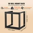 thumbnail image 4 of VEVOR 9U Wall Mount Rack 150 lbs/68.04 kg Open Frame Server Network Rack Black, 4 of 12
