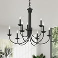 thumbnail image 5 of 42687-04 Livex Lighting Estate - 9 Light Chandelier in Farmhouse Style - 30 Inches wide by 27 Inches high-Black Finish    -Traditional Installation, 5 of 9