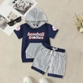 thumbnail image 2 of Toddler Baby Boy Outfit Short Sleeve Hooded Tops Drawstring Shorts Baby Boy Summer Clothes 6 12 18 24 Months 3T, 2 of 6