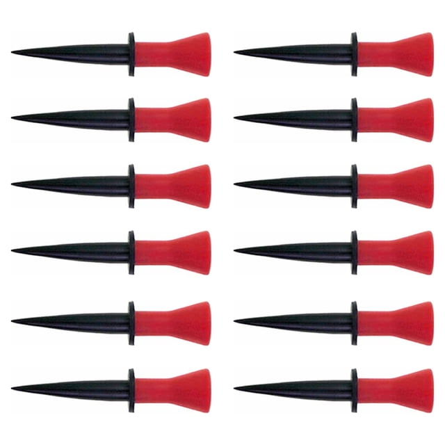 Greeniant Paquete de 12 tees de golf, portabolas de plástico, accesorios de práctica portátiles para interiores y exteriores, para Golf Rojo 76 mm