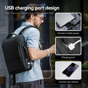 Mark Ryden Slim Black Backpack with USB, Waterproof Business Laptop Bag 15.6 Inch Lightweight