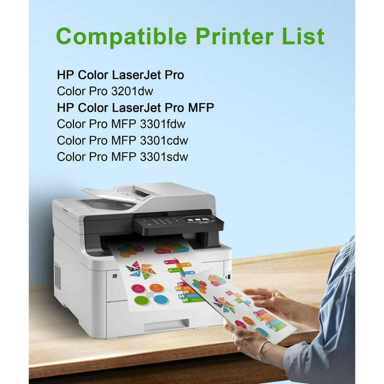 4 Pack 218A Toner Cartridge Replacement For HP Color Pro Printers - With Chip