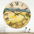 thumbnail image 2 of Designart 'Golden Grass Fields of Tuscany Italy' Country Wood Wall Clock, 2 of 5