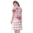 thumbnail image 2 of Bixox Robe d'Été à Manches Courtes pour Femmes Robe Ample Longueur Genou avec Poches-Flamant Rose, 2 of 7