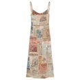 thumbnail image 5 of Newspaper Print Women's Sexy Cowl Neck Maxi Dress Spaghetti Straps Bodycon Dresses Party Cocktail, 5 of 7