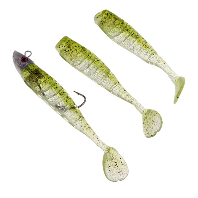 Head Señuelo hunde 13 cm Artificial T Tail Cebo suave Verde y claro shamjiam Lead Head Soft Lure