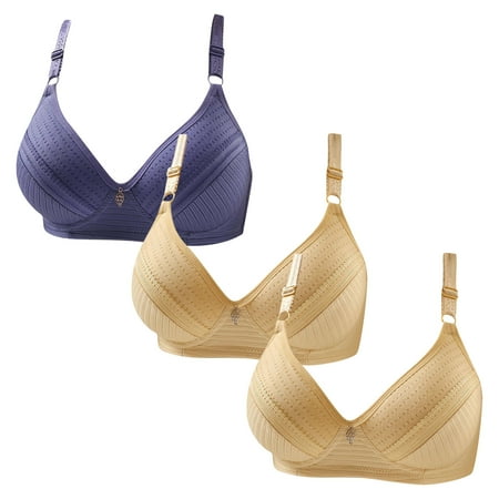 Gnurob Womens Plus Size Bralettes With Support  3 Pack No Underwire Padded Bra Lace Push Up Brassiere Comfort Breathable Bras Hide Back Fat Bralette for Women Clearance Saving A06-Blue XX-Large